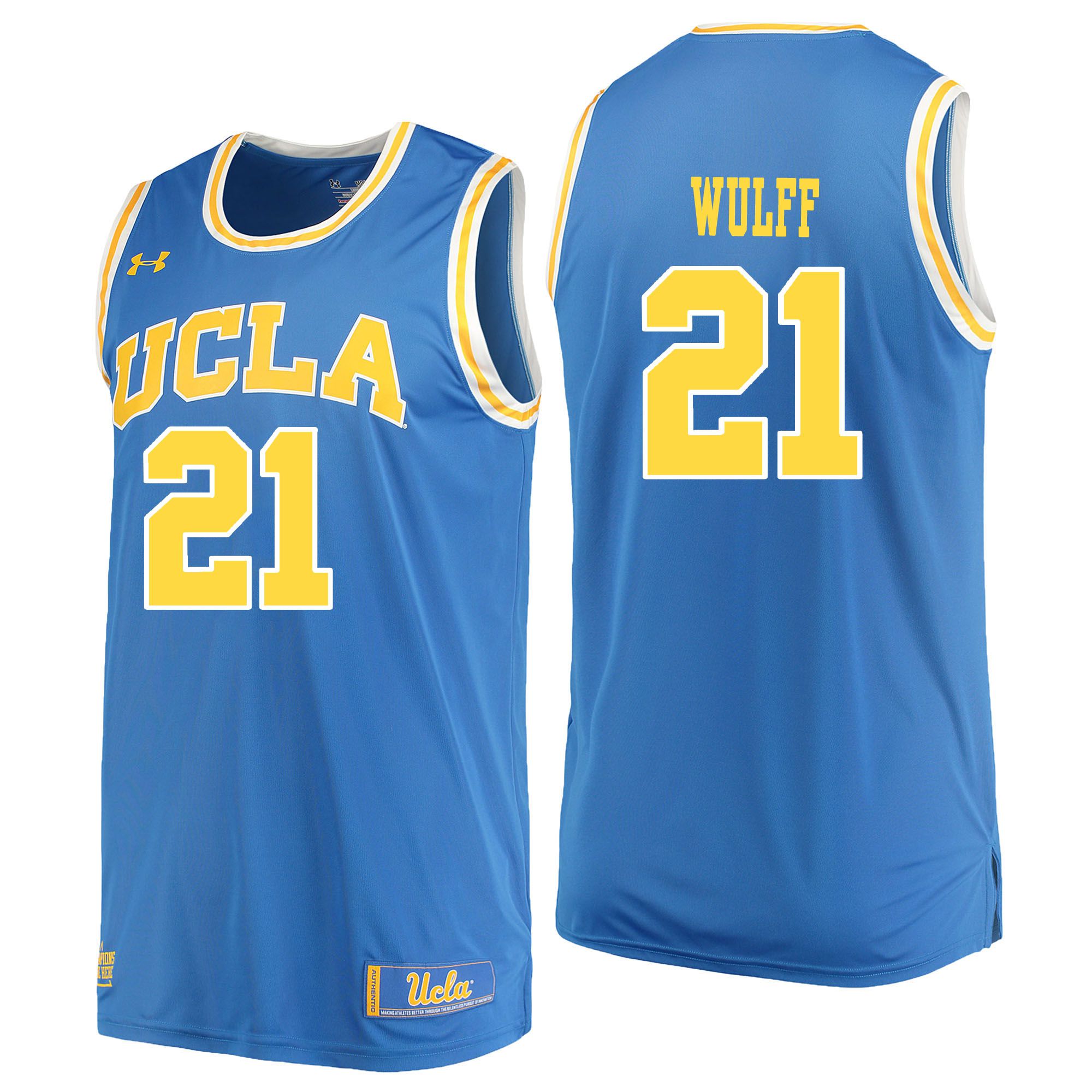 Men UCLA UA #21 Wulff Light Blue Customized NCAA Jerseys